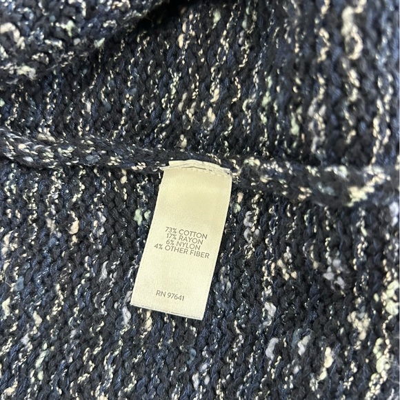 J. Jill Blue Marled Melange Long Knit Open Front Cardigan Sweater Sz M Tall - Picture 11 of 14